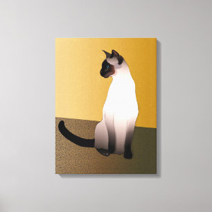 Portrait of a Seal Point Siamese Cat Canvas Print