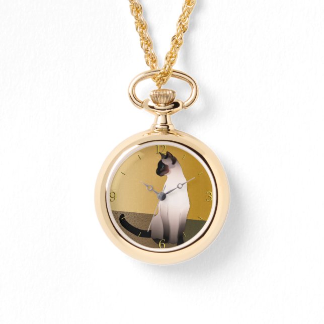 Portrait of a Seal Point Siamese Cat Watch (Front)