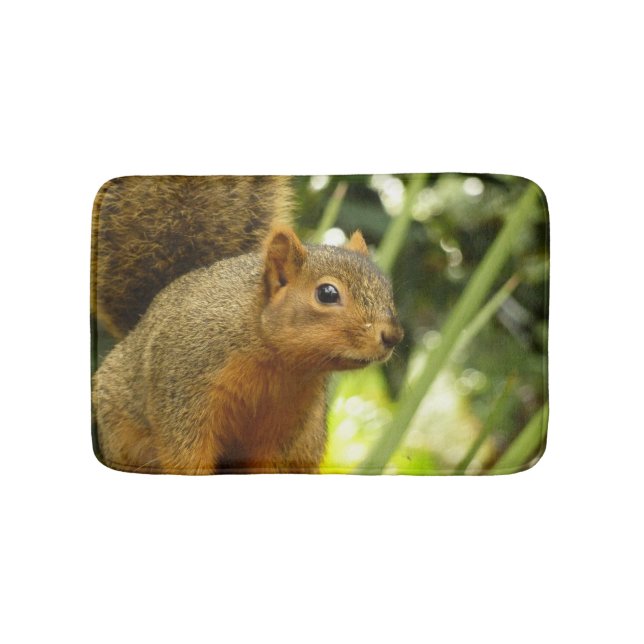 Portrait of a Squirrel Nature Animal Photography Bath Mat (Front)