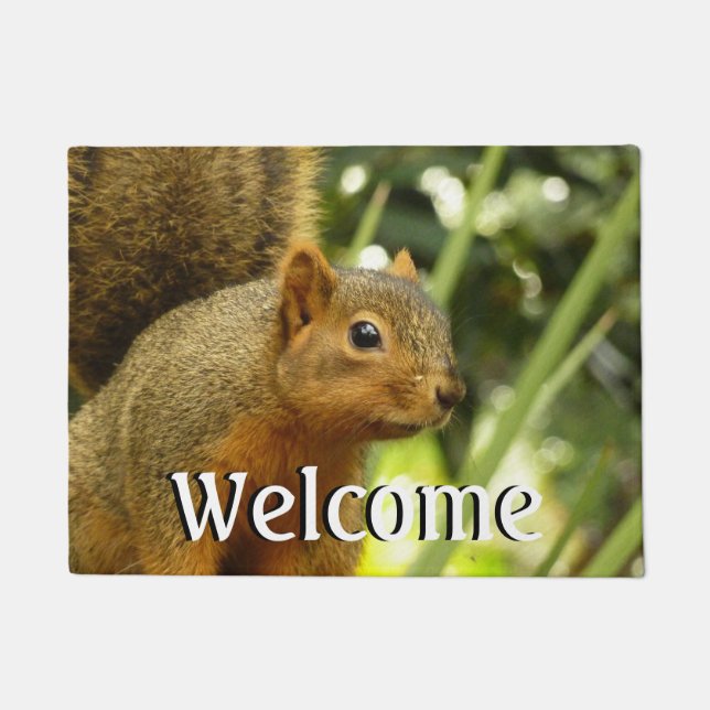 Portrait of a Squirrel Nature Animal Photography Doormat (Front)