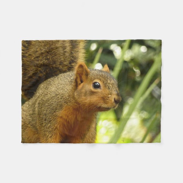 Portrait of a Squirrel Nature Animal Photography Fleece Blanket (Front (Horizontal))