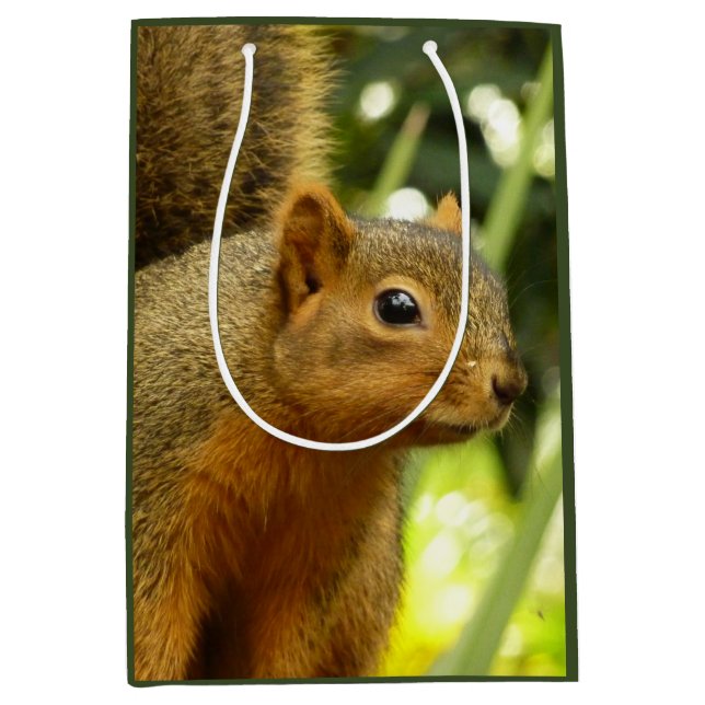 Portrait of a Squirrel Nature Animal Photography Medium Gift Bag (Front)