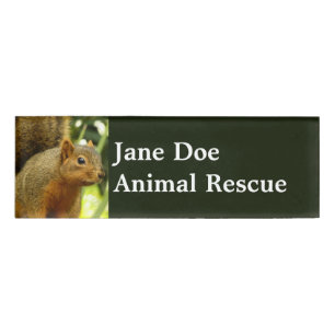 Portrait of a Squirrel Nature Animal Photography Name Tag