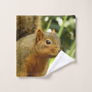 Portrait of a Squirrel Nature Animal Photography Wash Cloth
