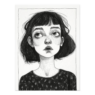 Portrait of a teen girl. photo print