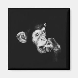 Portrait of a thinker Chimpanzee Magnet
