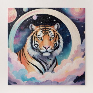 Portrait of a tiger in space jigsaw puzzle