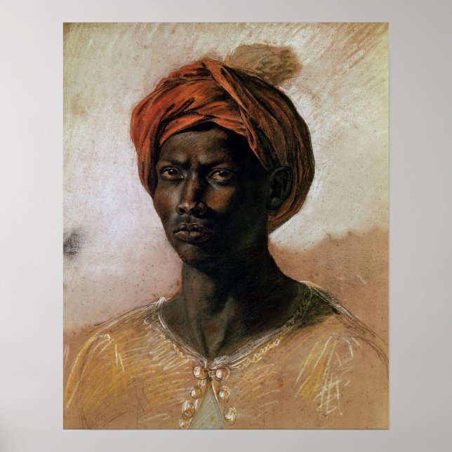 Portrait of a Turk in a Turban, c.1826 Poster (Front)