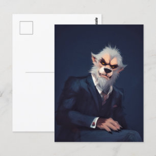 Portrait of a Werewolf in a Suit Postcard