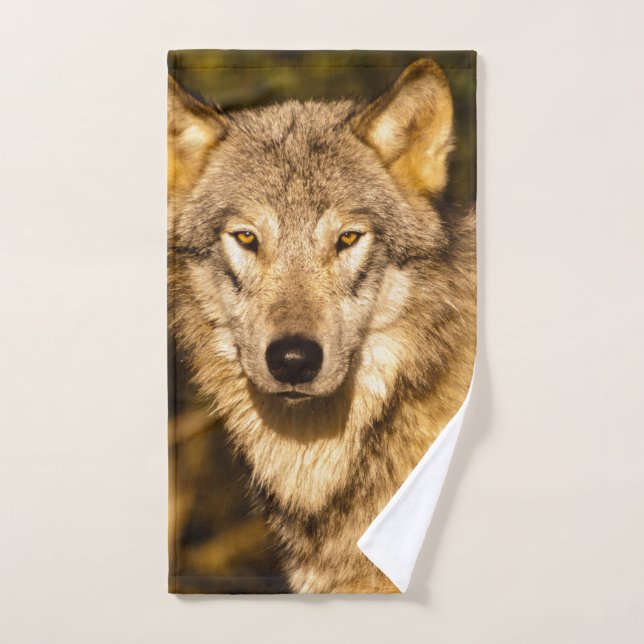 Portrait of a Wolf Bath Towel Set (Hand Towel)