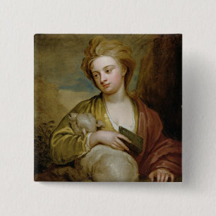 Portrait of a Woman as St. Agnes, traditionally id 15 Cm Square Badge