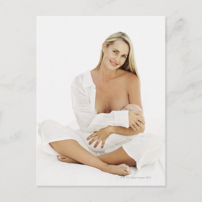 Portrait of a woman breastfeeding a baby (3-6 postcard (Front)