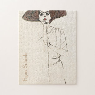 Portrait of a Woman by Egon Schiele Jigsaw Puzzle