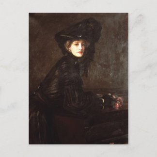 Portrait of a Woman in Black by Sir John Lavery Postcard