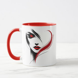 Portrait of a woman in peace. mug