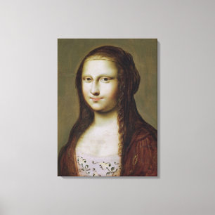 Portrait of a Woman Inspired by the Mona Lisa Canvas Print