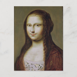 Portrait of a Woman Inspired by the Mona Lisa Postcard