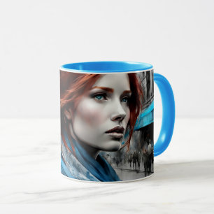 portrait of a woman mug