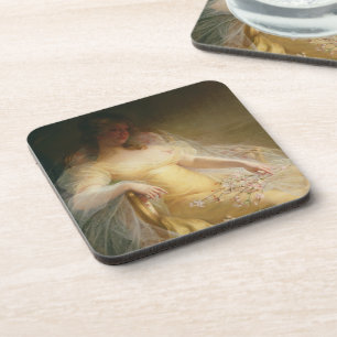 Portrait of a Woman (oil on canvas) Coaster
