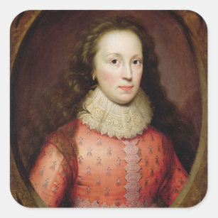 Portrait of a Woman, traditionally identified as t Square Sticker