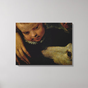 Portrait of a Woman with a Child and a Dog, detail Canvas Print
