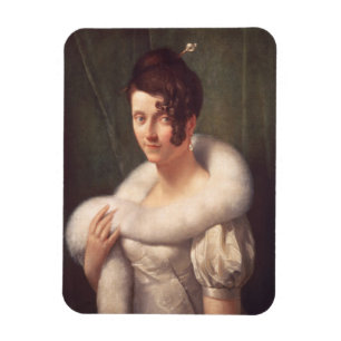 Portrait of a woman with a hair pin magnet