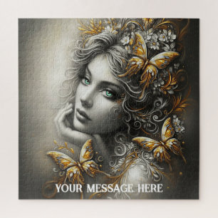 portrait of a woman with a serene expression jigsaw puzzle