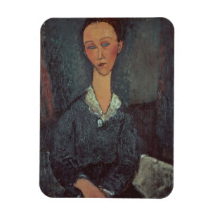 Portrait of a Woman with a White Collar (oil on ca Magnet