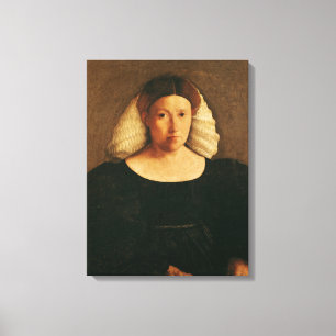 Portrait of a Woman with a White Hairnet Canvas Print