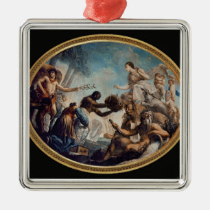 Portrait of a young Gentleman (oil on canvas) Metal Tree Decoration