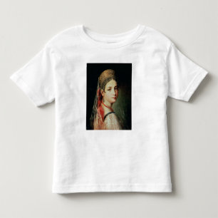 Portrait of a Young Girl in Sarafan and Toddler T-Shirt