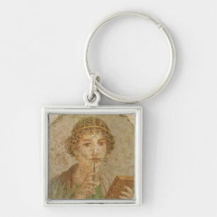 Portrait of a young girl key ring