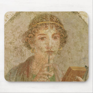 Portrait of a young girl mouse pad