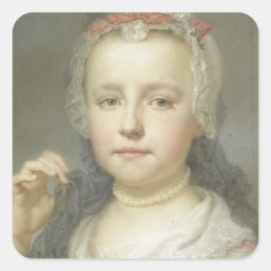 Portrait of a Young Girl Square Sticker