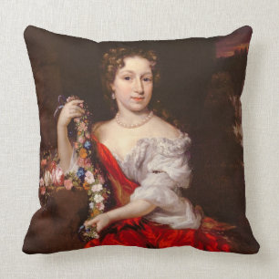 Portrait of a Young Lady (oil on canvas) Cushion