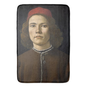 Portrait of a Young Man (by Sandro Botticelli) Bath Mat