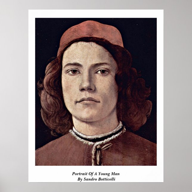 Portrait Of A Young Man By Sandro Botticelli Poster (Front)