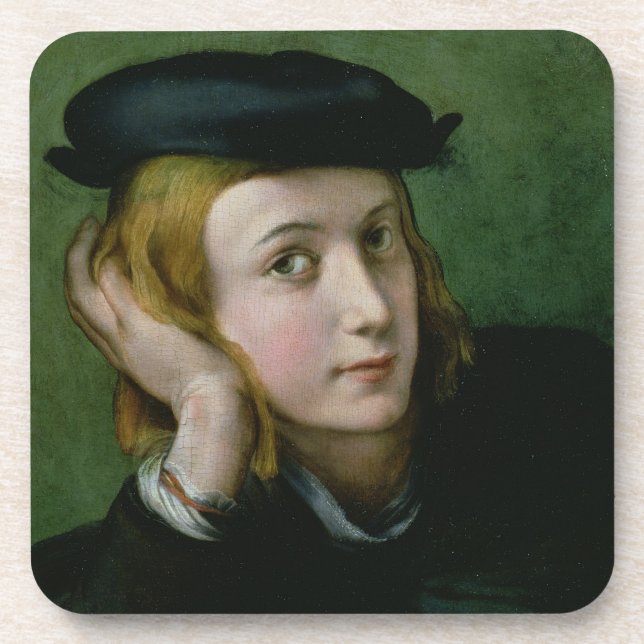 Portrait of a Young Man (oil on panel) Coaster (Front)