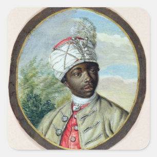 Portrait of a Young Man (w/c and bodycolour on vel Square Sticker