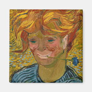 Portrait of a Young Man with Cornflower, Van Gogh Magnet