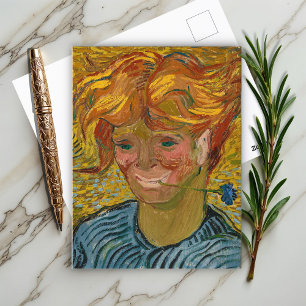 Portrait of a Young Man with Cornflower, Van Gogh Postcard