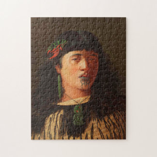 'Portrait of a Young Maori Woman with Moko' Jigsaw Puzzle