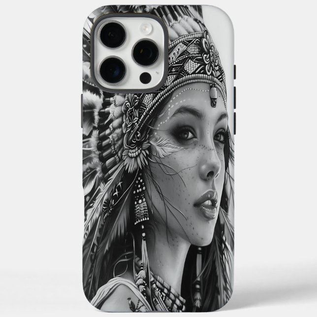 Portrait of a young warrior girl Case-Mate iPhone case (Back)