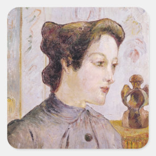 Portrait of a Young Woman, 1886 Square Sticker