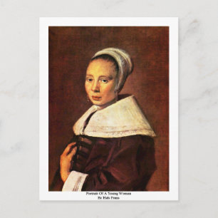 Portrait Of A Young Woman By Hals Frans Postcard