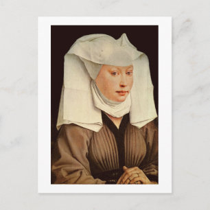 Portrait of a Young Woman in a Pinned Hat, c.1435 Postcard