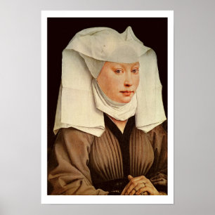 Portrait of a Young Woman in a Pinned Hat, c.1435 Poster