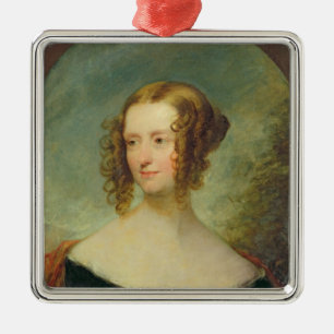 Portrait of a Young Woman Metal Tree Decoration