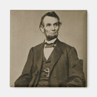 Portrait of Abraham Lincoln (1809-65) (b/w photo)
