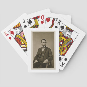 Portrait of Abraham Lincoln (1809-65) (b/w photo) Playing Cards